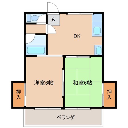 司代コーポの物件間取画像